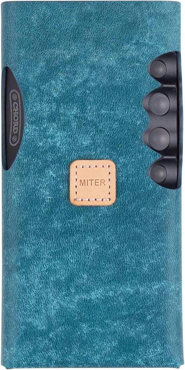 MITER Case for Chord Mojo 2 + Poly Portable DAC, Handmade Italy Pueblo Leather Case Cover (Mojo 2 + Poly Turkey Blue)