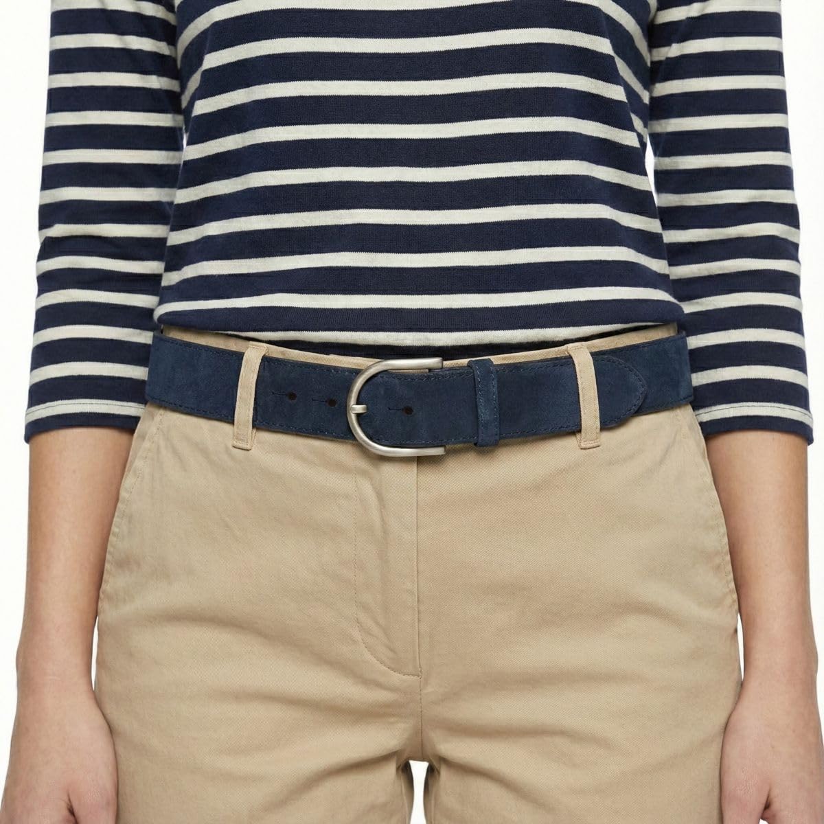 BELTINGER Damen-Gürtel aus Veloursleder 4 cm | Wildleder-Gürtel 40mm Mit Runder Schnalle