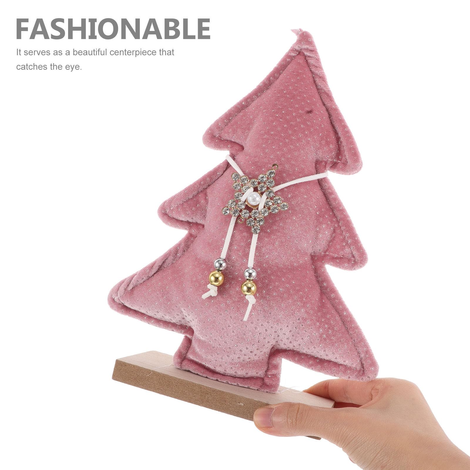 FRCOLOR 3 Pezzi Albero di Natale Rosa da Tavolo, Decorazione Natalizia