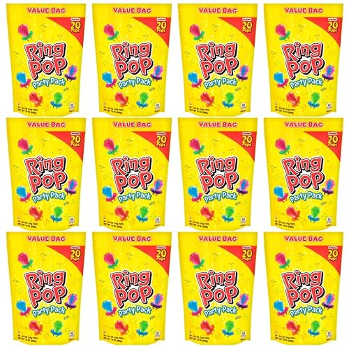 Miniatura 2 de Ring Pop Paletas a granel envueltas individualmente, paquete de fiesta variada, 20 paletas por bolsa (caja de 12 bolsas)