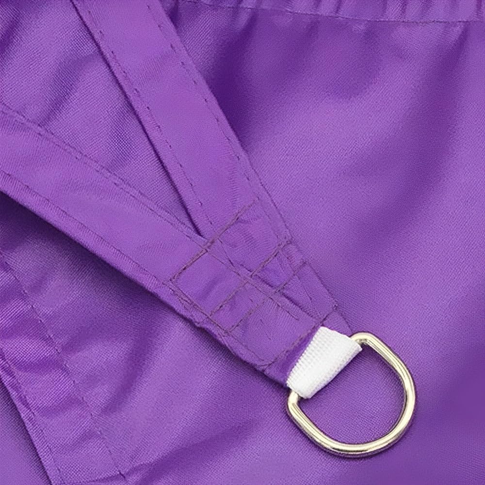 Tenda parasole triangolare impermeabile con protezione UV in tessuto Oxford 420D, tinta unita, per patio, giardino, balcone, include corda (viola, 6 x 6 x 6 m)