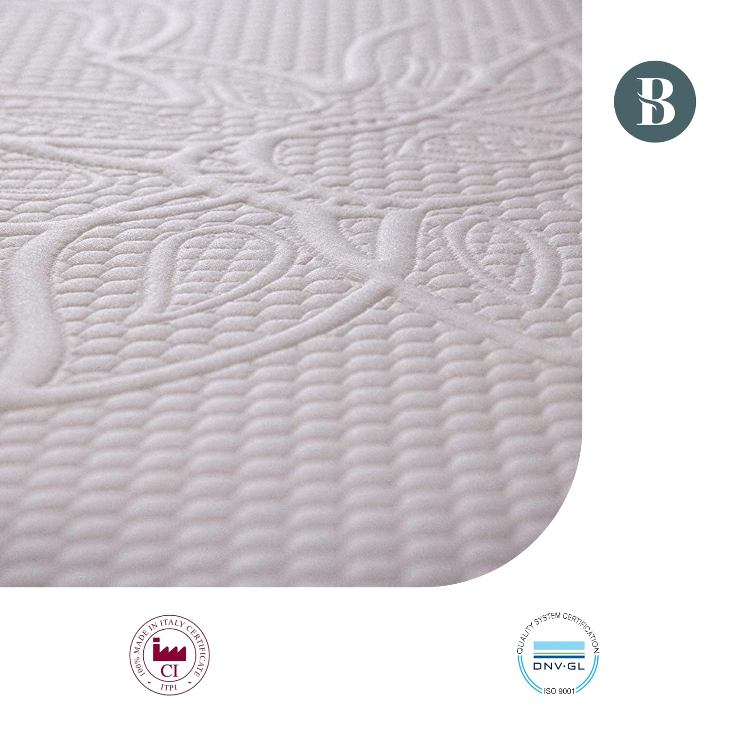 Bedshire Hybrid Materasso Matrimoniale 160x190 a Molle Insacchettate Indipendenti e 5 cm Memory Foam Ortopedico Completamente Sfoderabile H 23 cm con 2 Cuscini Omaggio Made in Italy