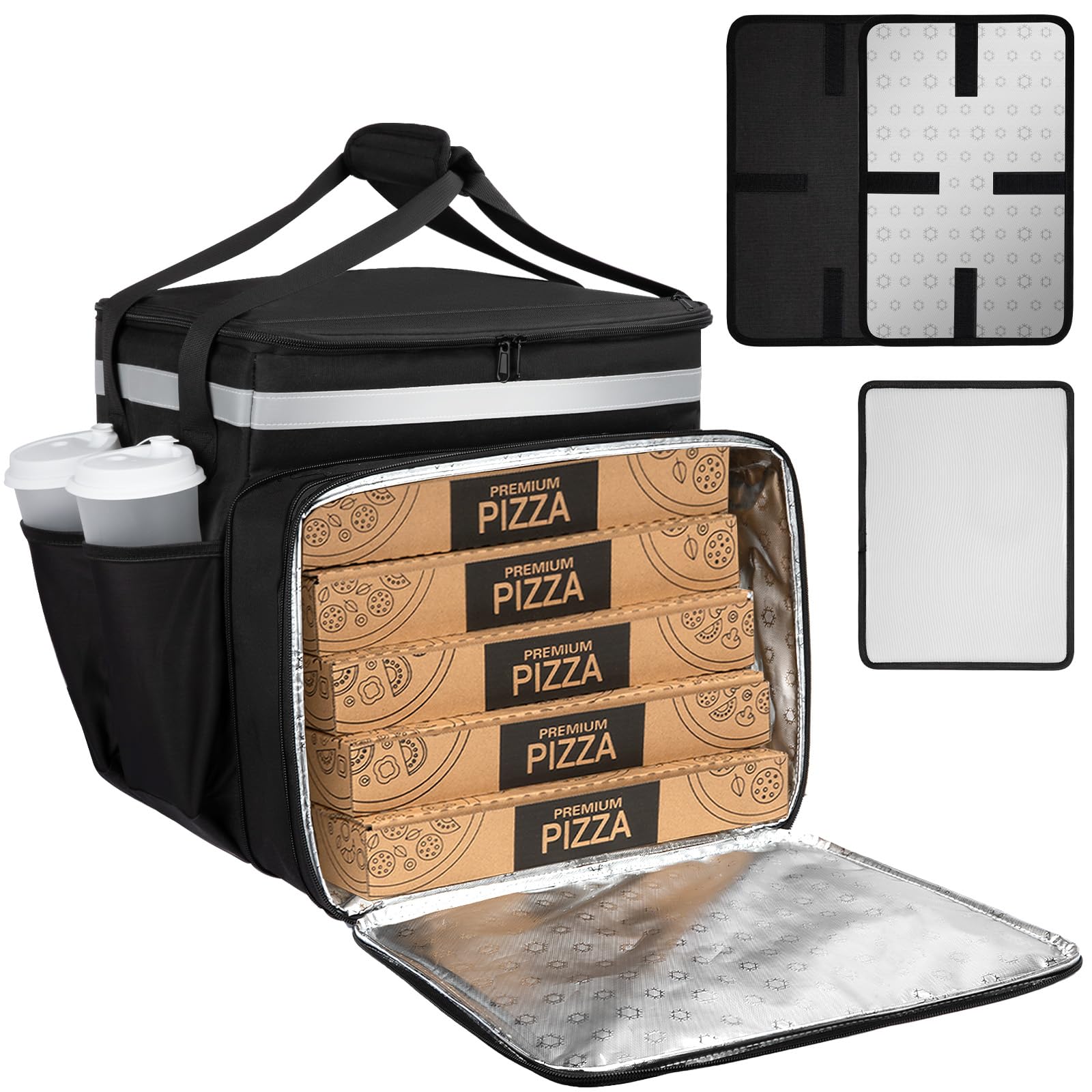 Food Delivery Backpack, Expandable Delivery Backpack Pizza Bag, L