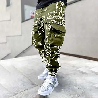 Mens Casual Print Cargo Pants Harem Pants Fancy Print Wide Leg Baggy Trousers 3D Printed Tracksuit Bottoms Elasticated Waist Hippie Trousers Summer Beach Pants Baggy Yoga Trousers