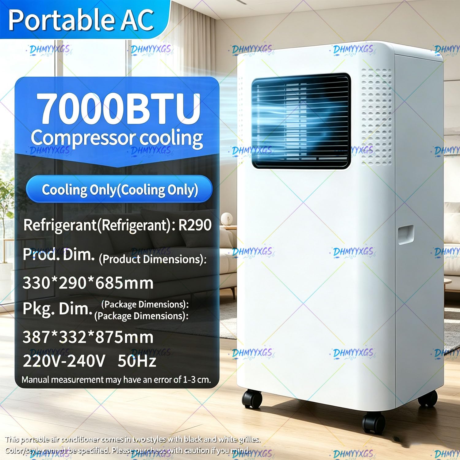 Condizionatore Portatile 7000 Btu Economico,Ventola Regolabile 7000BTU | Funzione Deumidificazione,Installazione Semplice Senza Tubo per Casa E Scuola