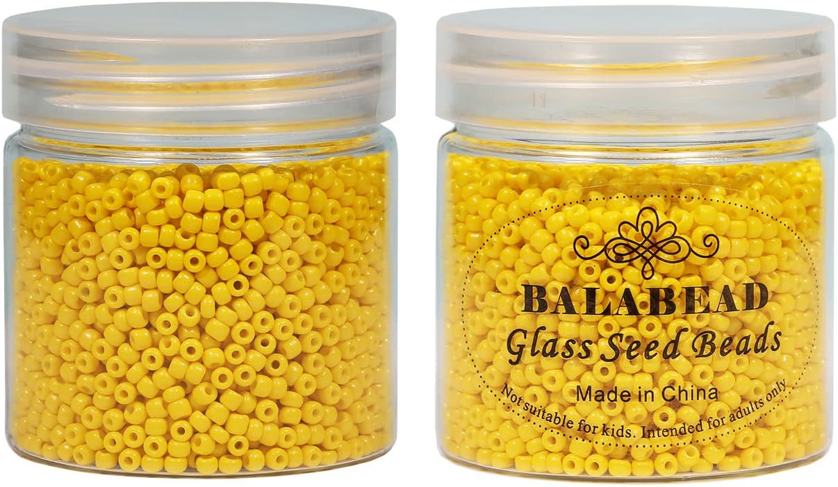 3mm Seed Beads Yellow Color About 4000pcs /110grams in Box 8/0 Glass Craft Seed Beads for Jewelry Making (Banana Yellow -Size 3mm) - Image 4