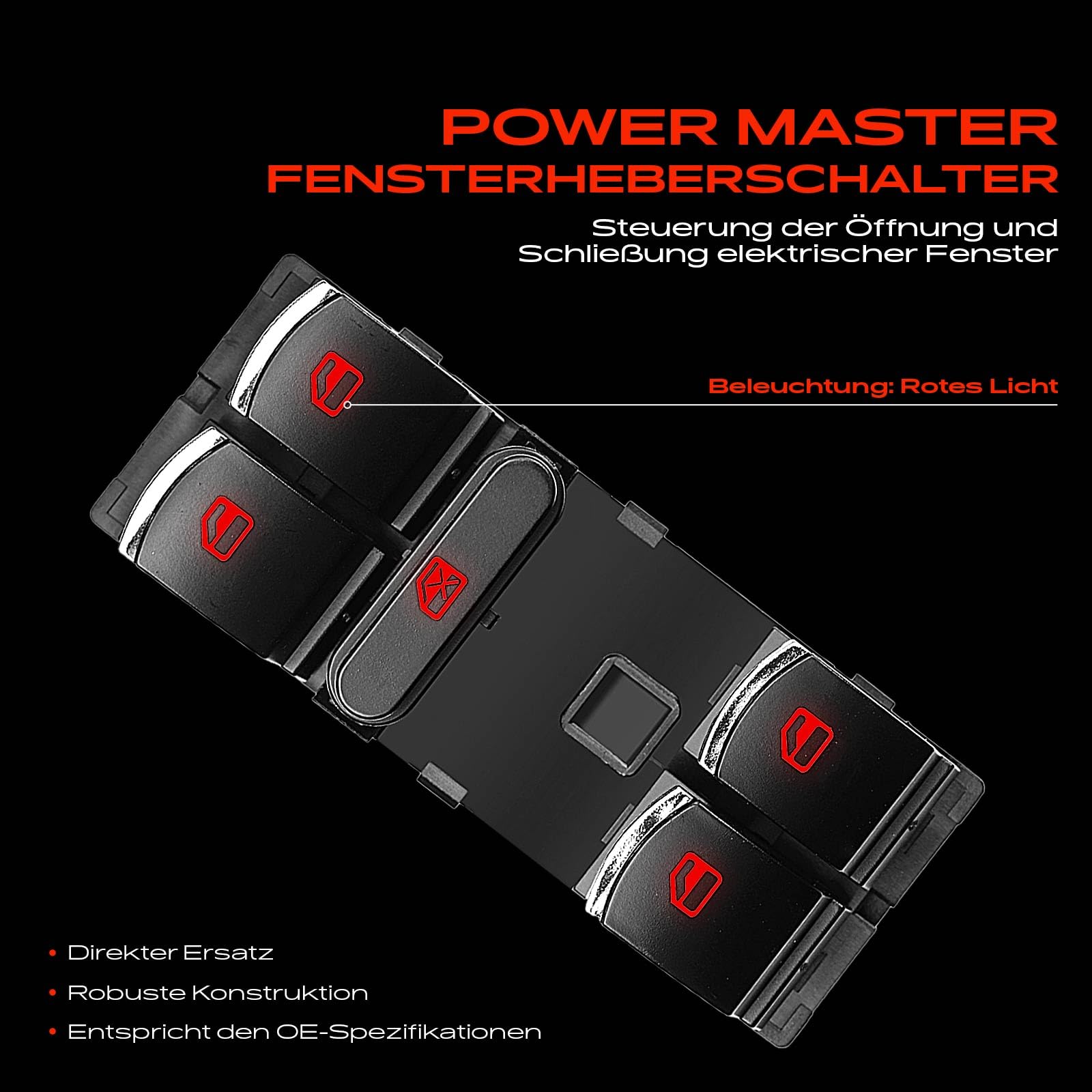 Frankberg Fensterheberschalter Vorne Links für CC 358 Golf Plus 521 Golf VI 5K1 J-e-t-t-a IV 162 P-a-s-s-a-t 362 2005-Heute 5K4959857