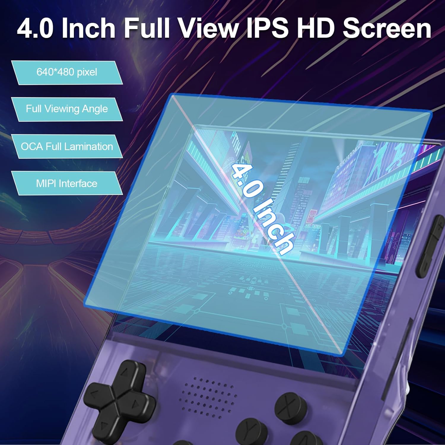 R40S Pro+ Handheld Game Console, 18000+ in 1 Games Mini Retro Video Console, 3.5-Inch IPS Screen,128GB TF Memory Memory,Built in 45+ Emulators,3800mAh Battery (Purple 128G) (Purple) 6 71K03XDBHCL. AC SL1500