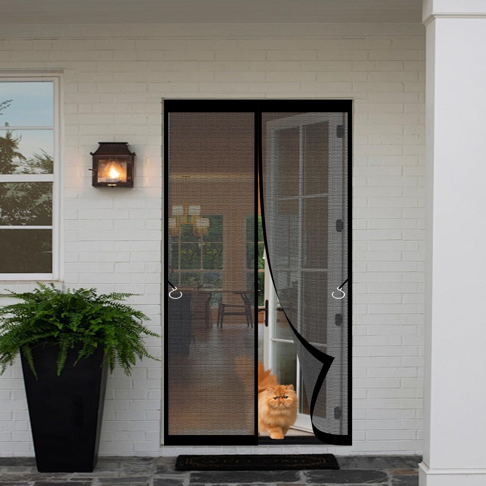 Bcxduomi Black Magnetic Door Screen 96 X 234 Cm Fly Screen Door Easy To Install Hands Free Automatically Closes Fly Curtains For Kitchen, Terrace, Corridor,