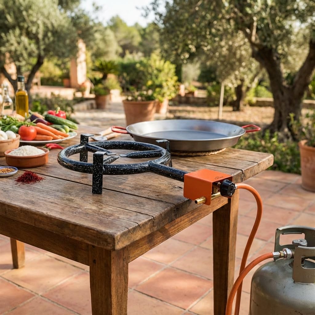 Suinga Fornello Paellero Gas Butano 30 cm, 1 bruciatore per paelle 36-46 cm