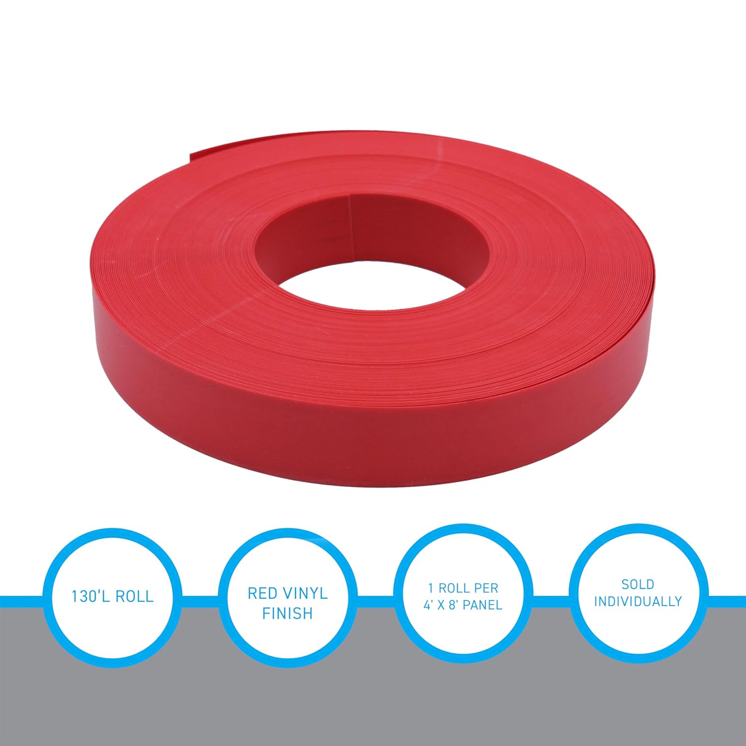 SSWBasics Slatwall Insert - Vinyl - Red - 130 Feet