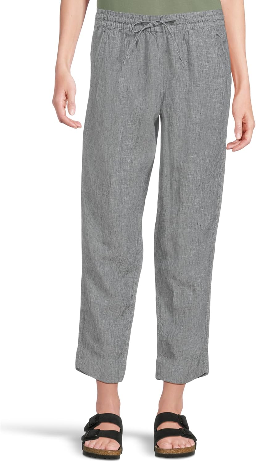 L.L.Bean Womens Premium Linen Breezy Pull-on Ankle Pants