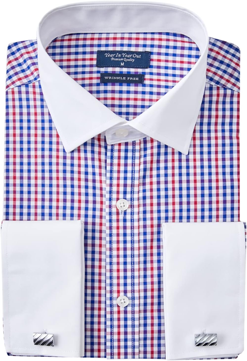 Year In Year OutFrench Cuff Wrinkle Free Dress Shirt for Men Regular Fit Long Sleeve Wrinkle Resistant Shirt