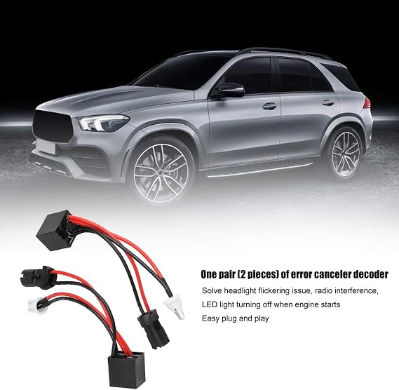Dioche Led Decoder, Error 501 Led Decoder, 2Pcs T10 Led Canbus Headlight Decoder Device Anti-Flicker Resistors Error Canceller