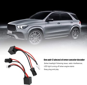 Dioche Led Decoder, Error 501 Led Decoder, 2Pcs T10 Led Canbus Headlight Decoder Device Anti-Flicker Resistors Error Canceller