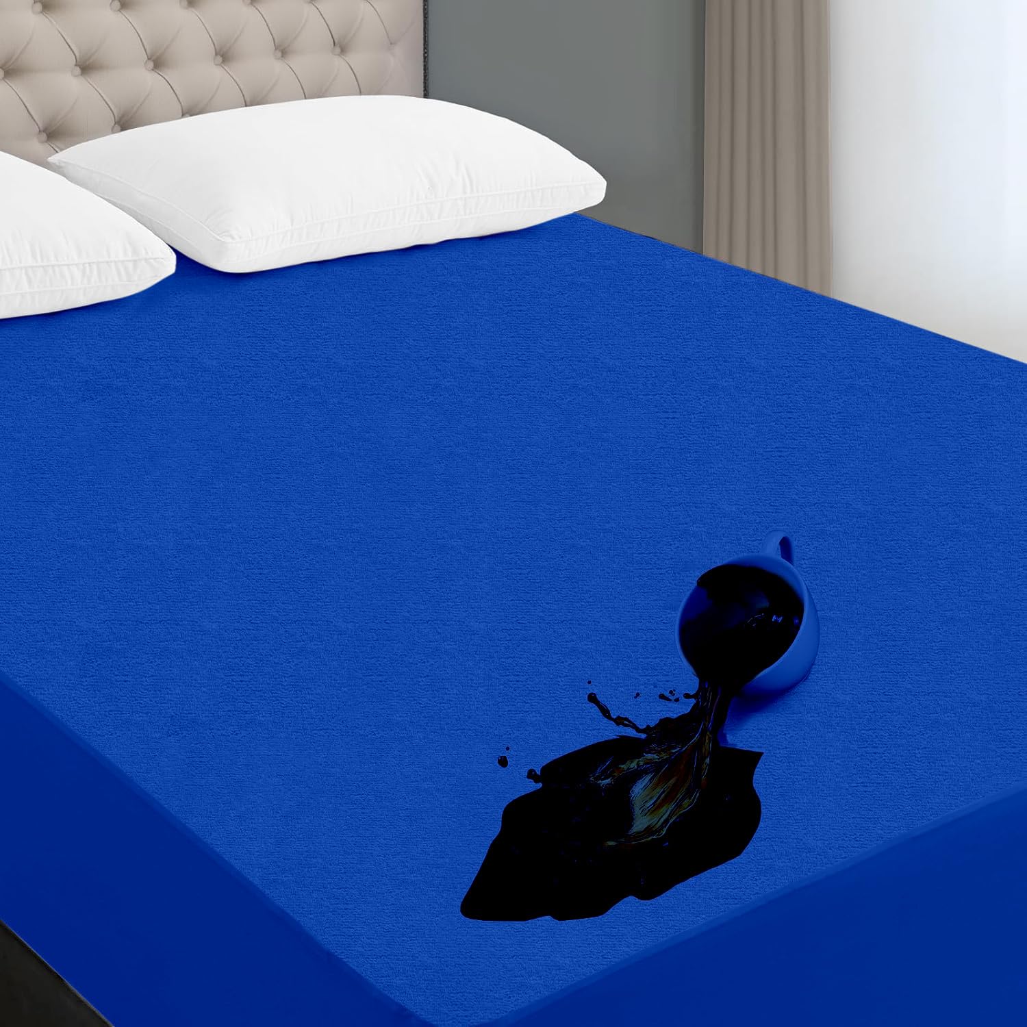 Ayka Waterproof Cotton Terry Mattress Protector Single Size Breathable Hypoallergenic Noiseless Ultra Soft Fitted Bed Protector 78x36 inch Mattress/Bed Cover (Single 78*36 inch | 6.5x3 ft, Royal Blue) (B0BG27T5NM) Amazon Price History, Amazon Price Tracker