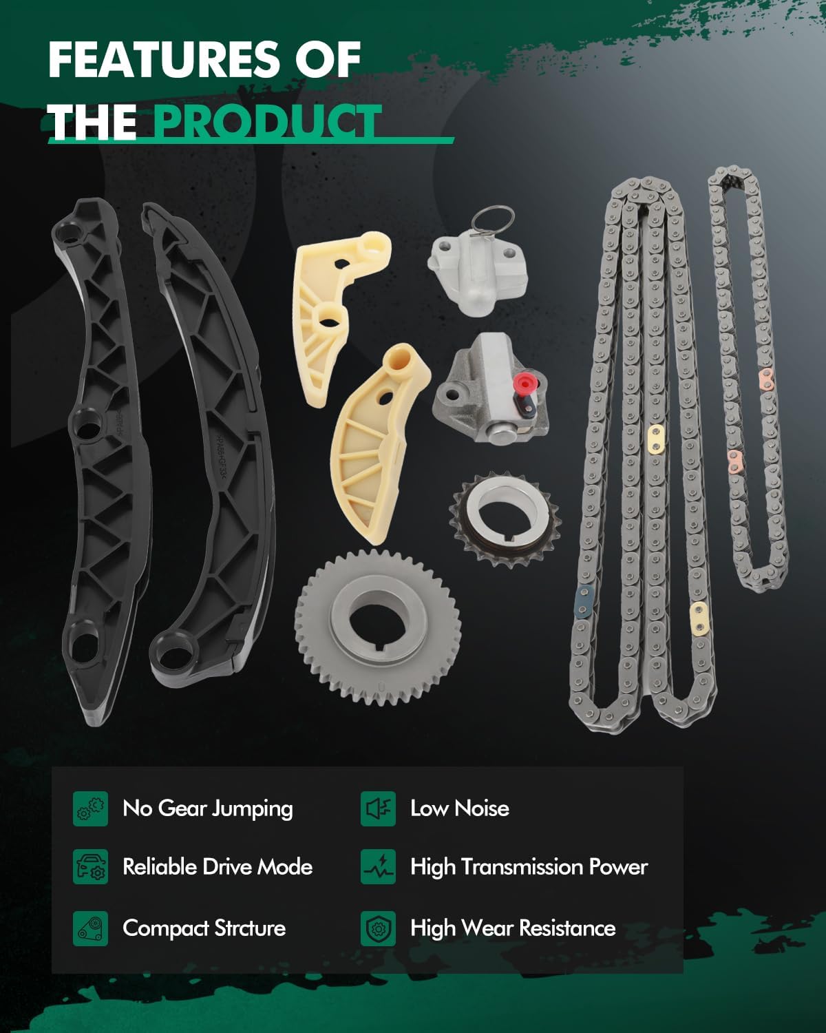 SCITOO Timing Chain Kit for Kia Optima 2014-2017 Sorento 2011-2018 Sportage 2011-2017 L4 2.4L DOHC