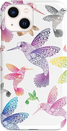 Inspired Cases - Funda con textura 3D para iPhone 13 Mini - Funda de goma para parachoques - Funda protectora para Apple iPhone 13 Mini - Colibríes