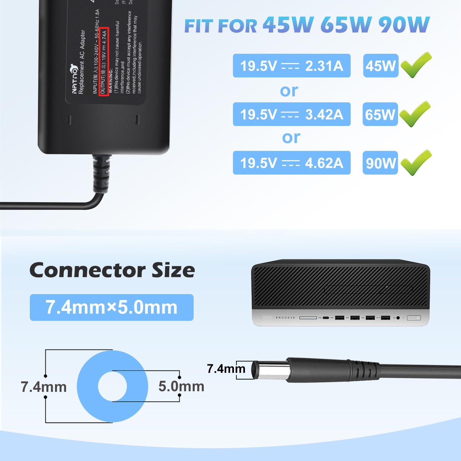 Amazon.com: 90W 65W Power Supply Compatible with HP ProDesk 600