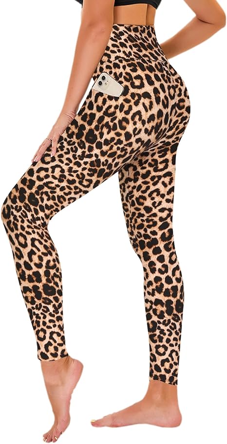 High Waisted Leggings for Women - No See Through Tummy Control Cycling Workout Yoga Pants with Pockets Reg & Plus