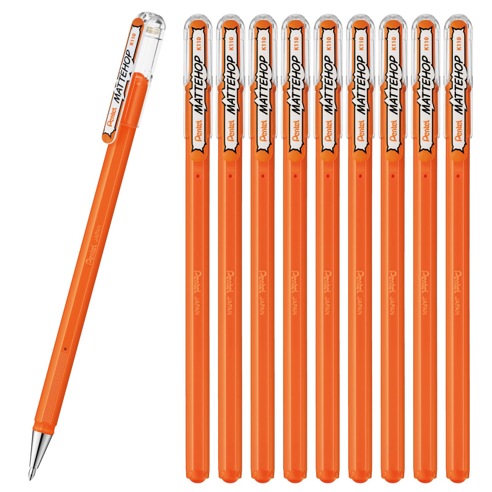 Amazon.com : Pentel Color Ballpoint Pen, Matte Hop, Orange, 10