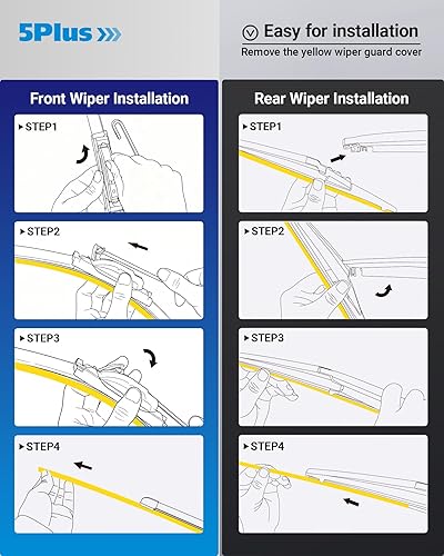 Miniatura 47 de Repuestos de limpiaparabrisas de 26 pulgadas (paquete de 4), repuestos de limpiaparabrisas de repuesto para automóvil, tamaño ajustable de 26