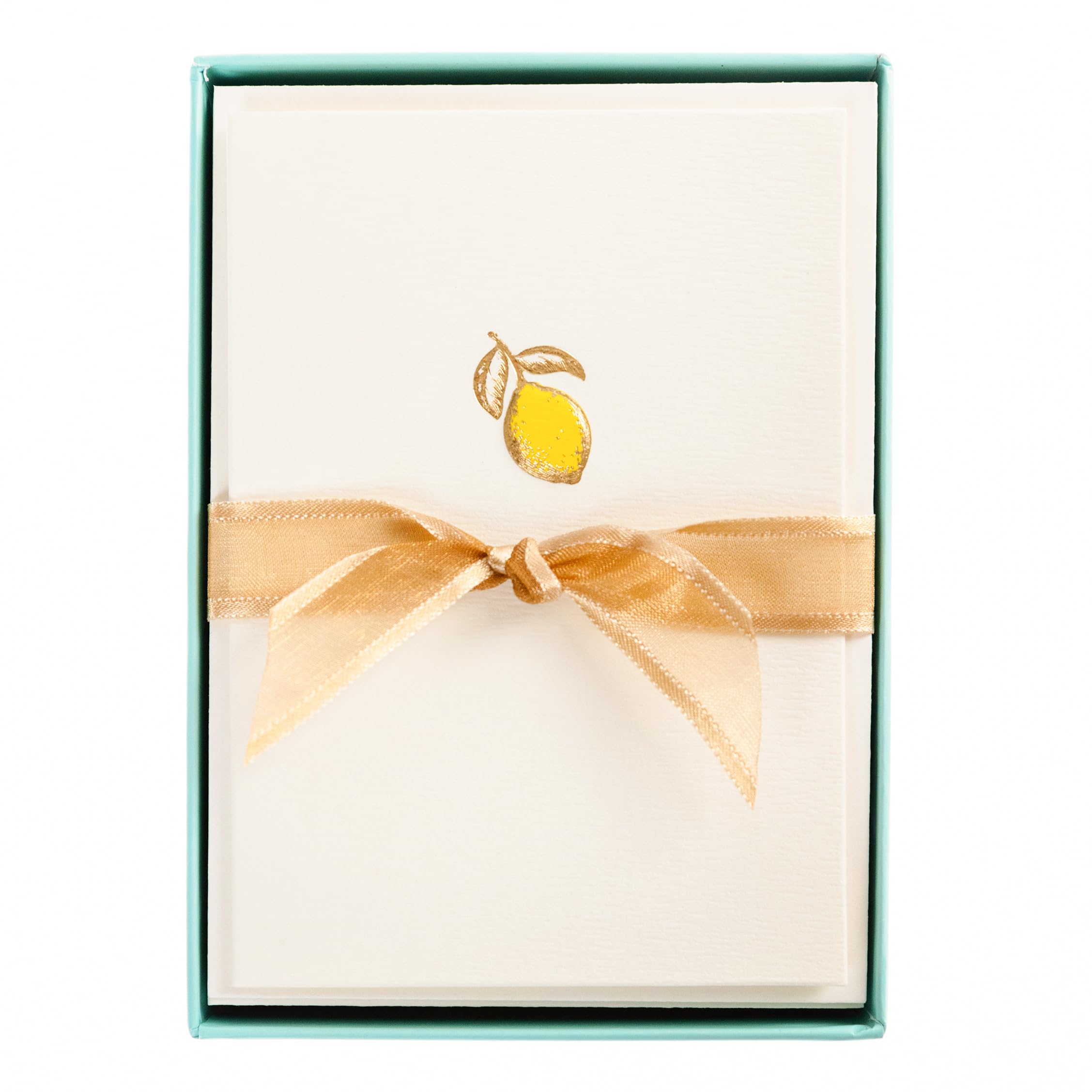 Graphique La Petite Presse Lemon Boxed Notes | Blank Note Cards with Envelopes | 10 Count All Occasion Greeting Card Set | 3.25 x 4.75 Inches | High Quality Thick Paper Stationery with Unique Design โ image 1