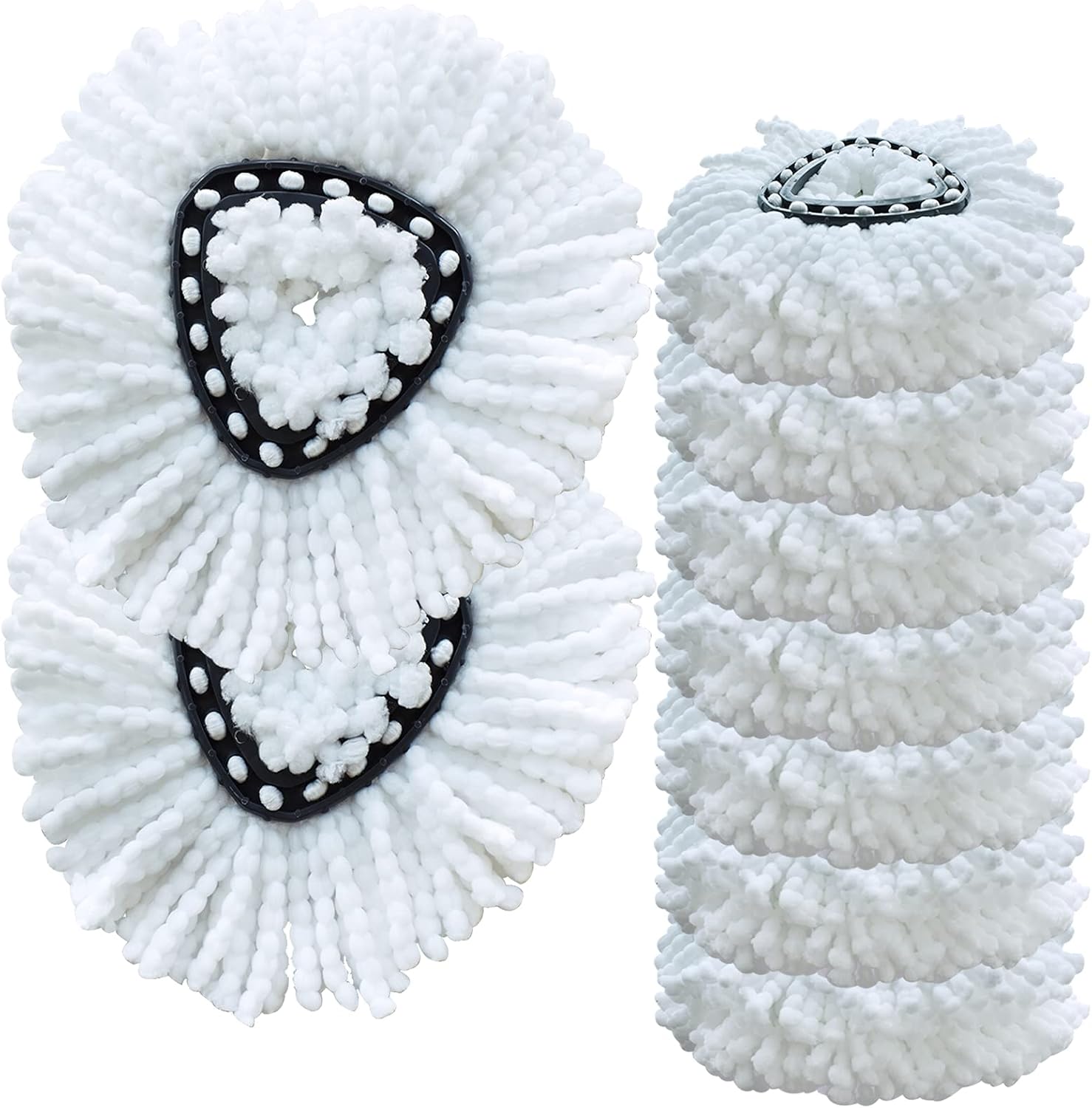 12Pack Spin Mop Replacement Heads for O-Ceda EasyWring, Washable and 100% Microfiber Spin Mop Refill Head Replacement, 360° Spinning Micro Replacement Mop Head for Easy House Cleaning Floor Mopping : Health & Household