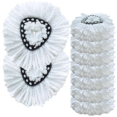 12Pack Spin Mop Replacement Heads for O-Ceda EasyWring, Washable and 100% Microfiber Spin Mop Refill Head Replacement, 360 degree Spinning Micro Replacement Mop Head for Easy House Cleaning Floor Mopping