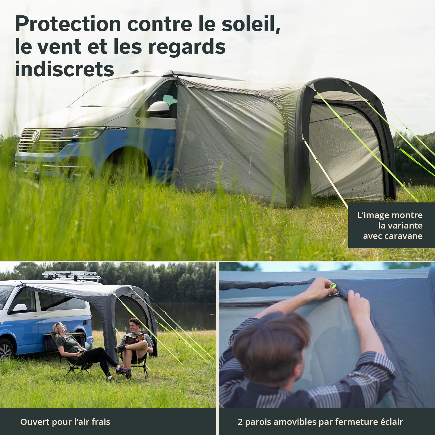 Skandika Auvent Vika Air Van 260 Set | Auvent Gonflable avec parois latérales, Van Tarp, Voile d'ombrage UV 50+, Colonne d'eau de 3000 mm| pour Camping-Car, Mini-Bus, Bus