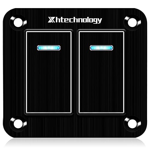 Vista 13 de Panel de interruptor basculante de aluminio de 8 bandas, panel de interruptor de 12 V/24 V, 3 pines de encendido/apagado, panel de interruptor