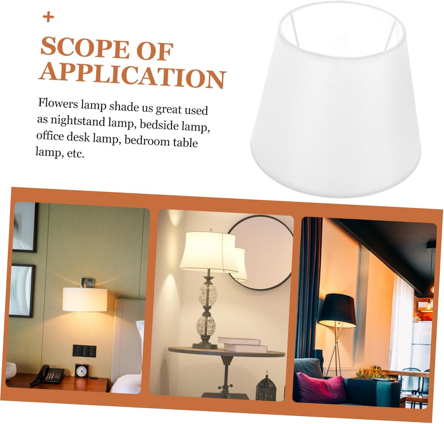 Gatuida Cloth Lampshade Ivory White Fabric Lamp Cover Replacement Accessory for Table and Floor Lamps Metal Frame Dust-resistant Decorative Shade for Warm Ambient Lighting in Bedroom and