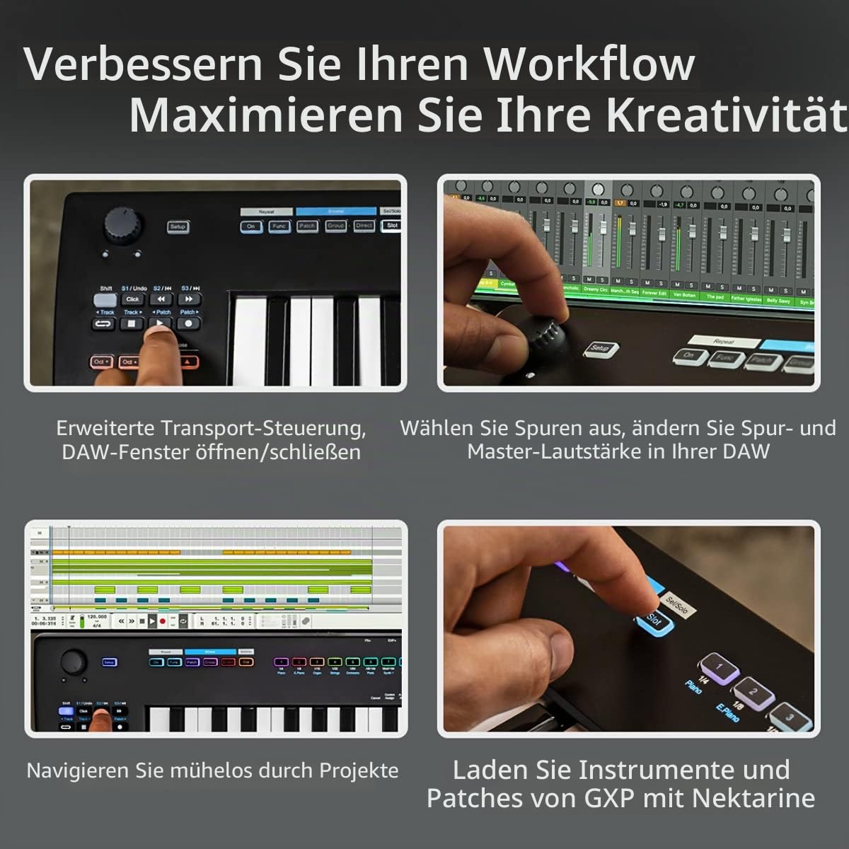 Nektar Impact GXP61 | USB MIDI Controller Keyboard with Nektar DAW Integration