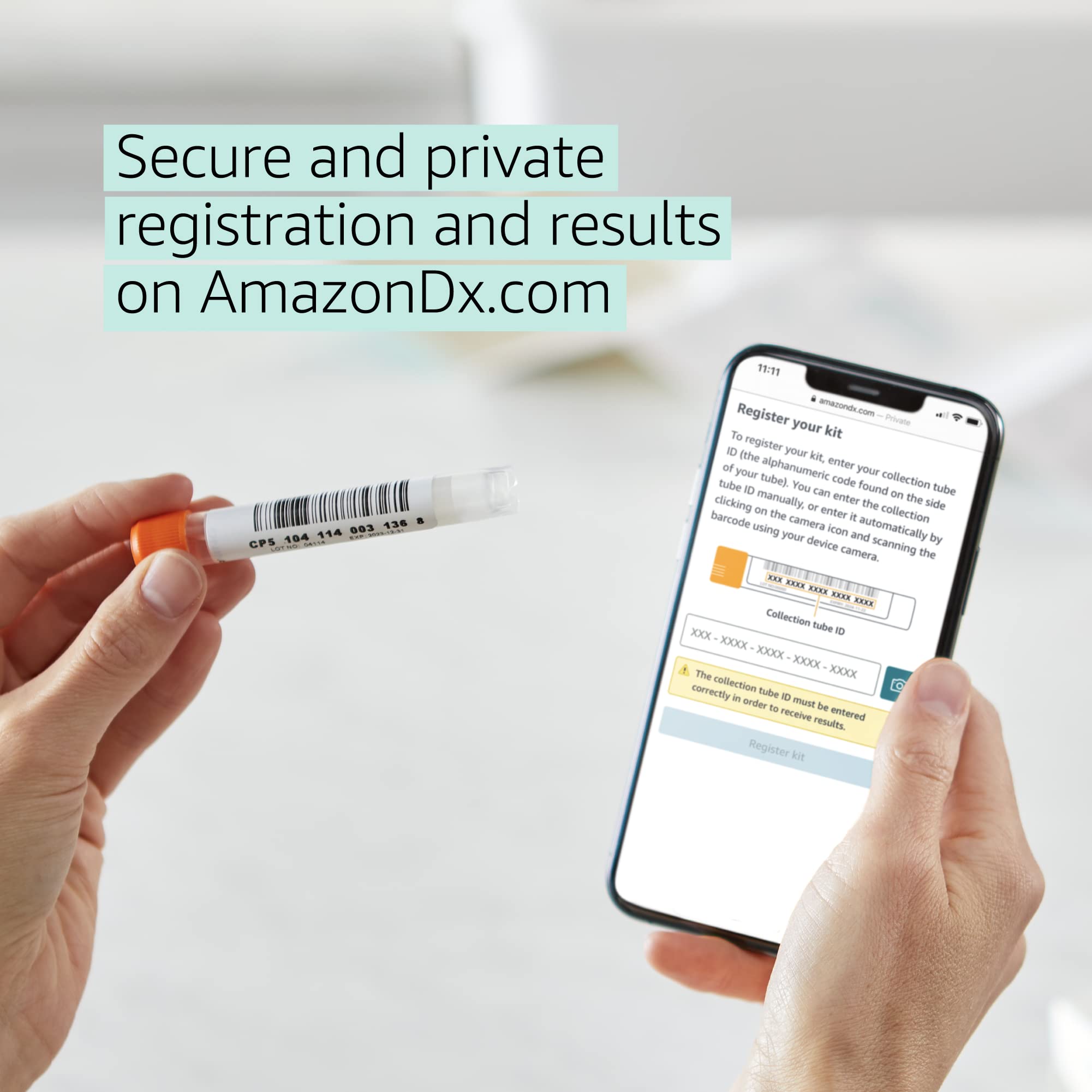 Amazon COVID19 Test Collection Kit DTC — Sample processed in lab