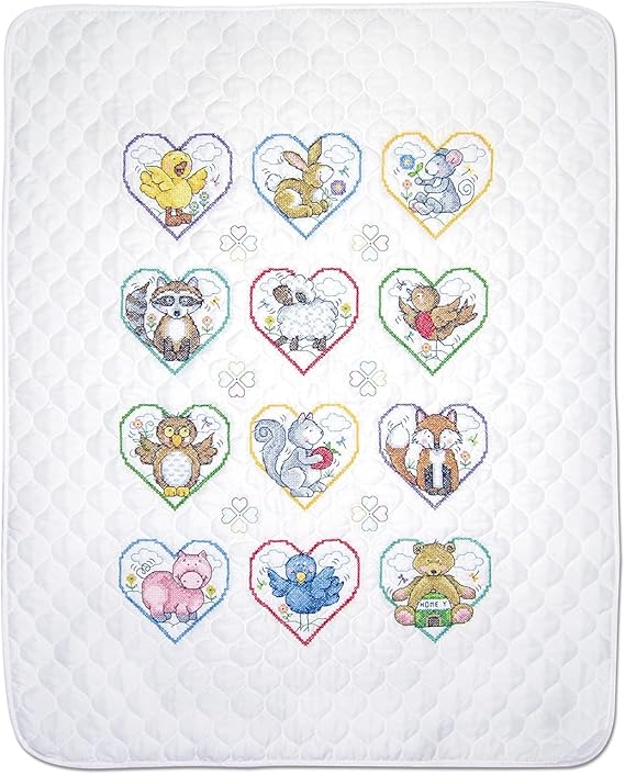 Amazon.com: Design Works Crafts Janlynn Stamped for Cross Stitch Baby ...