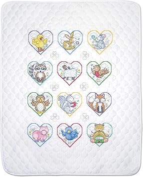Amazon.com: Design Works Crafts Janlynn Stamped for Cross Stitch Baby ...