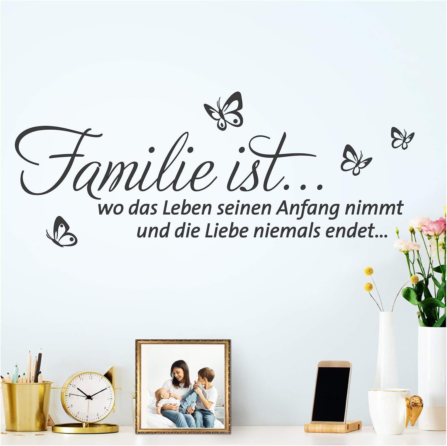 Grandora Wandtattoo Familie - Fotorahmen selbstklebend I schwarz (BxH