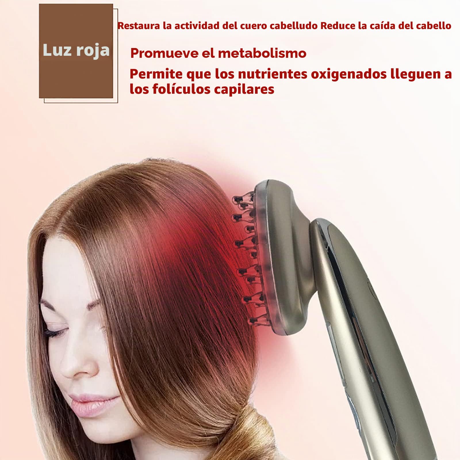 NOLEGA Peine para El Crecimiento del Cabello 2 En 1,Dispositivo Sistema Tratamiento para El Crecimiento del Cabello con MicrocorrienteEMS Y FunciónRF,Longitud Ondalaluzpotencia:630NM/650NM,parahogar