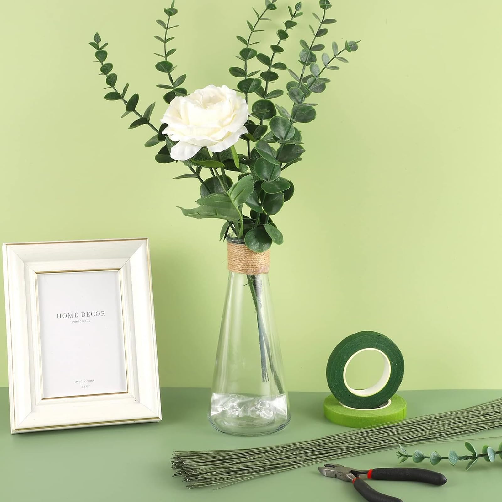 Floristenband & Blumendraht - 106 M, Grün, Dehnbar Für Blumensträuße & DIY