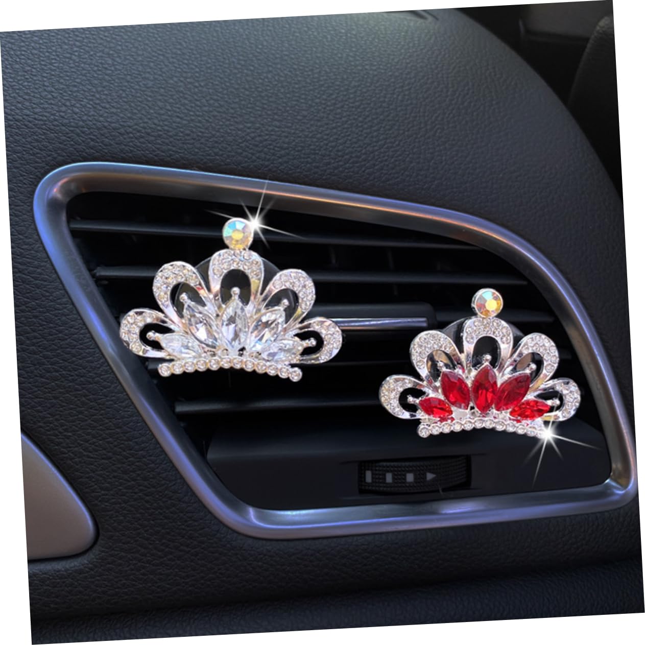 SOLUSTRE 12 Stk Parfüm-Clip Autozubehör für die Autolüftung Parfümclip fürs Auto clipse für kfz auto auto aromatherapie clip Autoaroma entlüften Strasssteine Weiß
