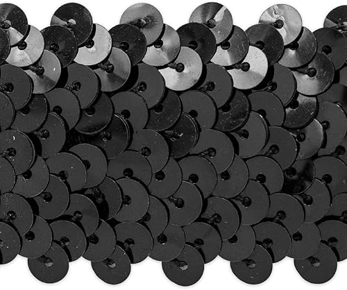 Trims By The Yard - Borde de lentejuelas elásticas metálicas de 4 filas, lentejuelas versátiles de 1-12 pulgadas para manualidades, ribete de