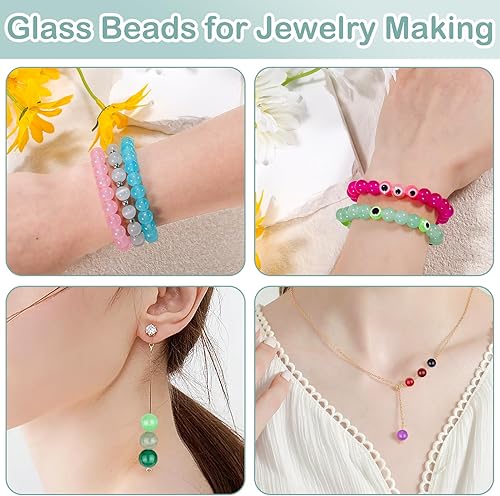 Miniatura 3 de 400 cuentas azules contra el mal de ojo para hacer joyas de 0.315 pulgadas (0.315 in), dijes de mal de ojo para hacer pulseras hechas a mano de