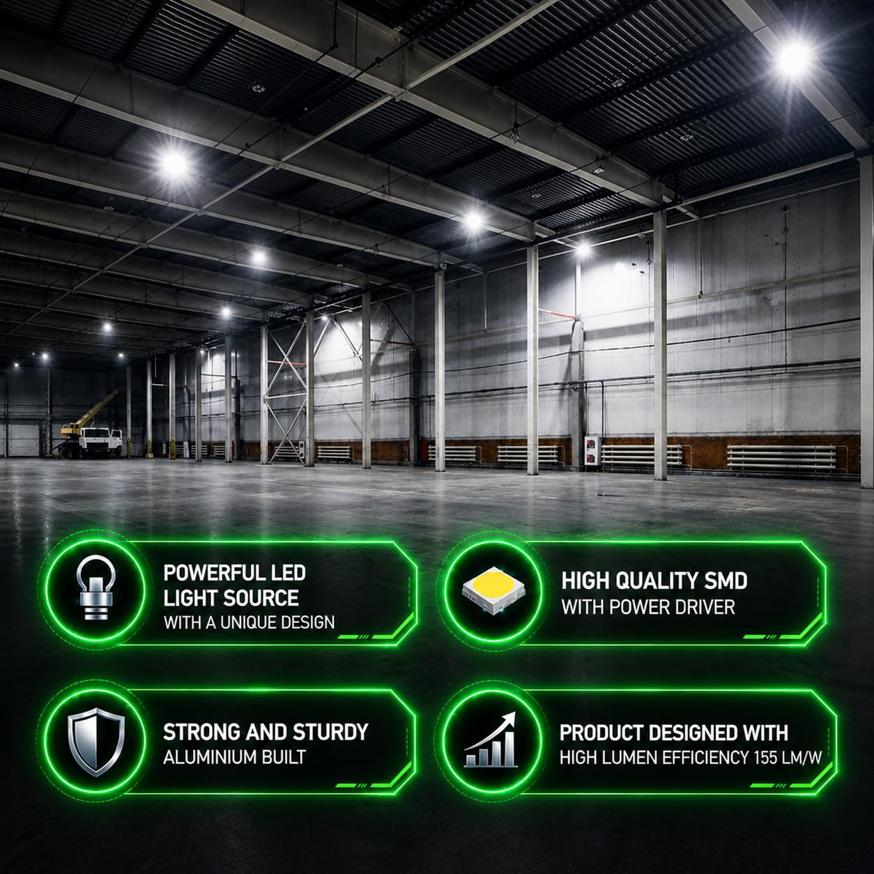 V-TAC 4x Fari Industriali Led UFO potenza 100W - [PRO SERIES - MASSIMA EFFICIENZA ] - Lampada Faro Industriale 15500 lm per Magazzino, Fabbrica, Officina - IP65 - Campana - Luce Naturale 4000K