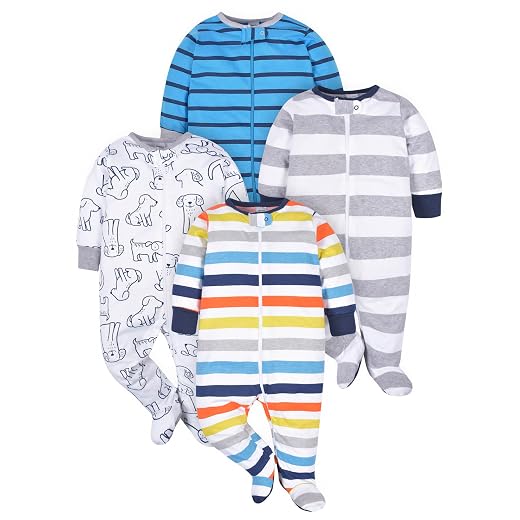 Onesies Brand Baby Boys' 4-pack Sleep 'N Play Footies