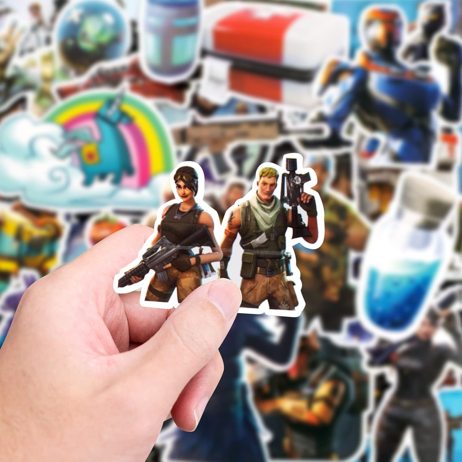 Game Party Supplies for Kids, 100 Pcs Party Favors - Bracelet, Gift Box, Button Pins, Key Chain, Stickers, Finger Light for Kids Themed Party : Toys & Games