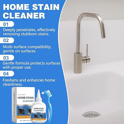 Miniatura 3 de Gel limpiador de manchas para el hogar, 7 onzas, gel de limpieza profunda para lechada de azulejos, sellos de lavadora, goma de refrigerador,