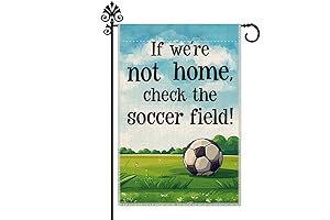 Hafhue 'If We're Not Home Check the Soccer Field' Soccer Flag