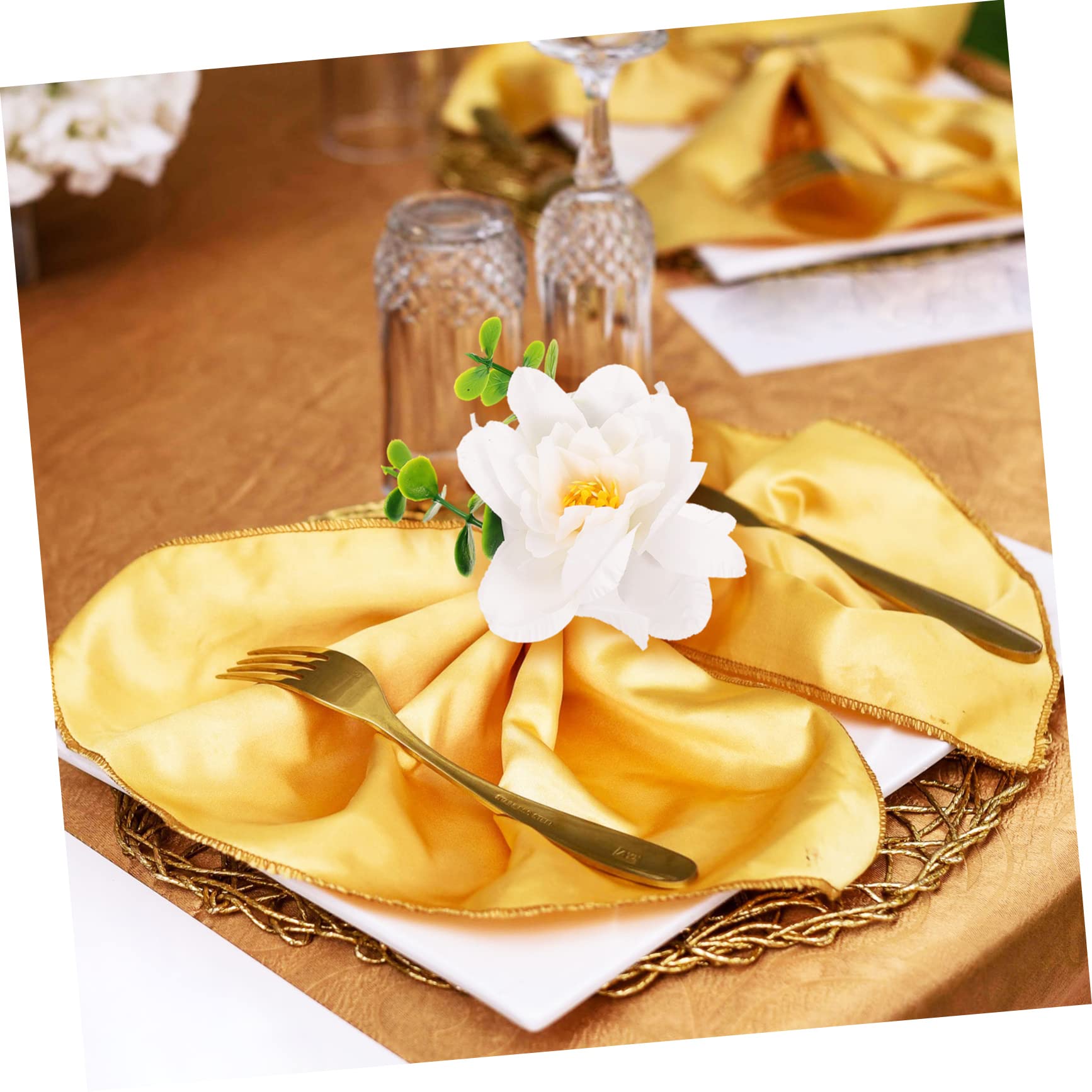 BESTonZON 12pezzi Anelli Portatovaglioli Decorativi Con Fiori Artificiali Eleganti Anelli Per Tovagliolo Per Ristoranti e Decorazioni Tavola