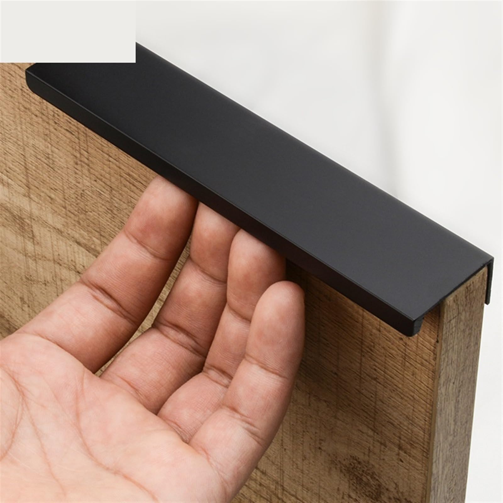 Tiradores ocultos para armarios con borde para el Manija de puerta cajón gabinete Multicolor 80-1200 mm(Schwarz,Length 800mm)