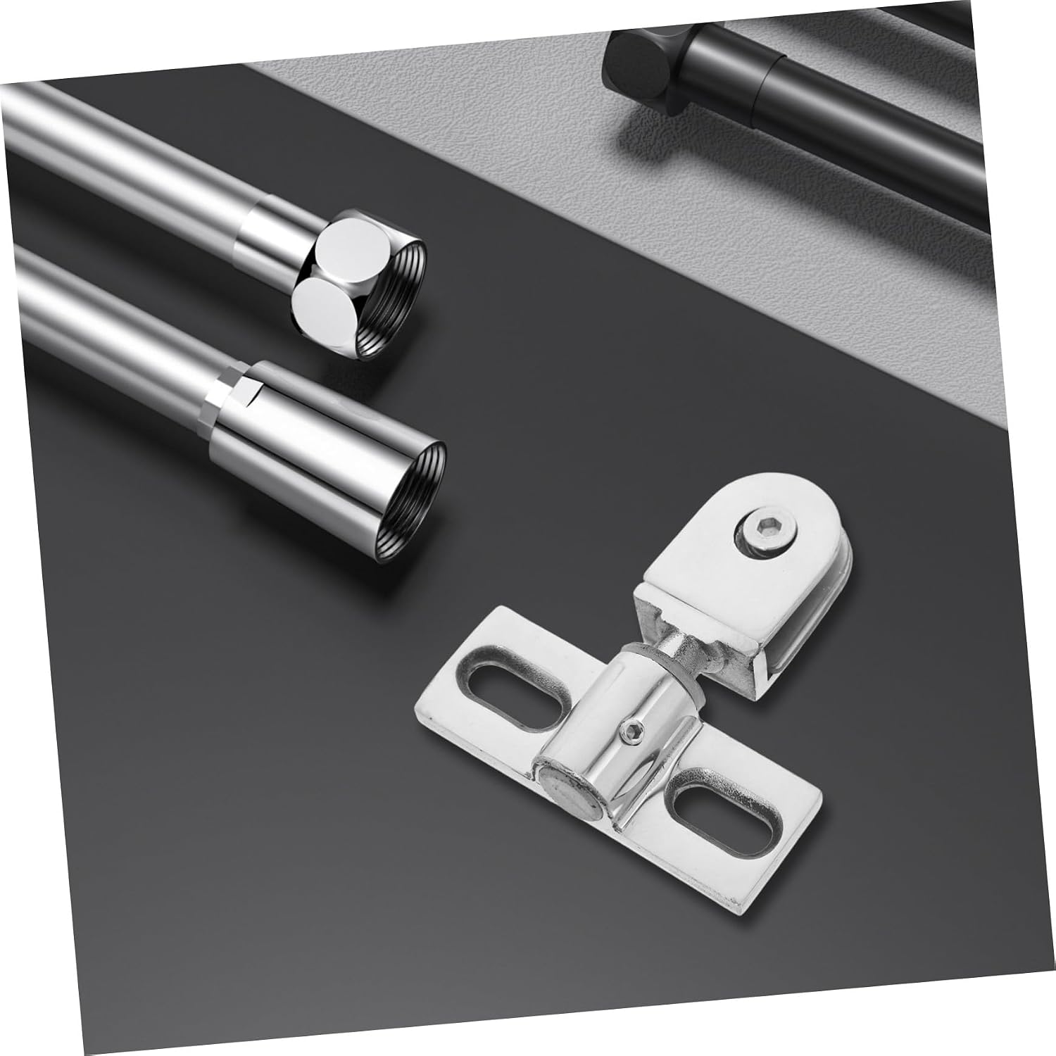 2 Sets Glass Clamp Hinge Latch Small Size Door Pivot Hinge Replacement Hardware for Bathroom Cabinets